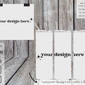 20oz Skinny Tumbler PNG Mockup Transparent Background