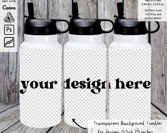 32oz Water Bottle, PNG Mockup