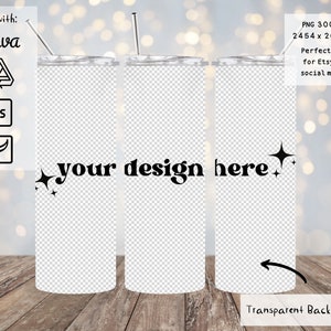 20oz Skinny Tumbler PNG Mockup Transparent Background