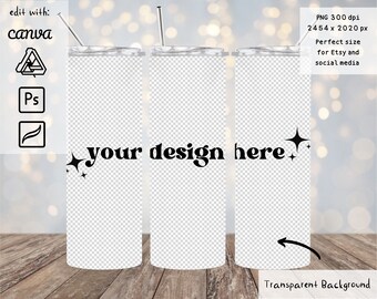20oz Skinny Tumbler PNG Mockup Transparent Background