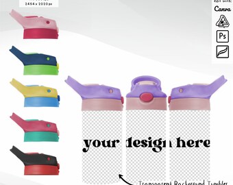 12oz FlipTop Tumbler PNG Mockup Transparent Background