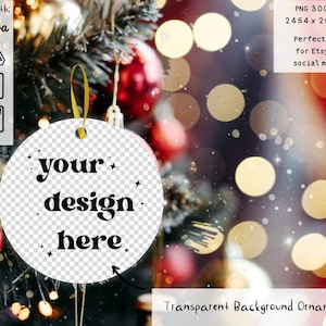 Round Ornaments  png mockup, full wrap sublimation view, ornaments with transparent background product, product mockup