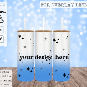 20oz gradient frosted  mockup, full view wrap mockup, mockup for overlay design, product mockup