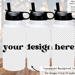 32oz Water Bottle PNG Mockup Transparent Background