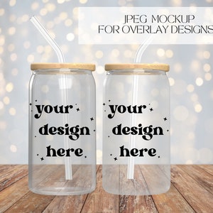 16oz Frosted and Clear Glass Libbey Single View JPEG Mockup