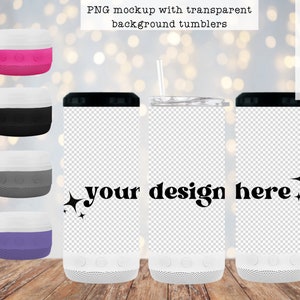 16oz 4 in 1 Cooler Tumbler PNG Mockup Transparent Background