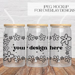 16oz clear Libbey mockup, full view wrap mockup, JPEG Mockup