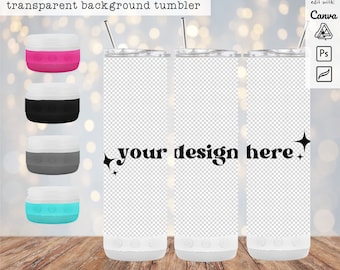 20oz Skinny Tumbler With Speaker PNG Mockup Transparent Background