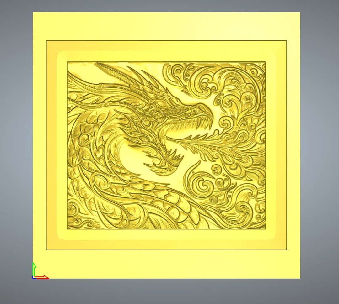 Dragon Framed Stl File for Cnc Router - Etsy