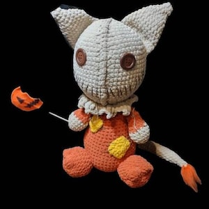 Sam from trick or treat inspired crochet plushie cat doll, horror gift, horror plush