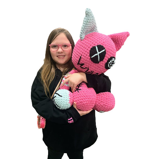 Zombie cat crochet plushie doll-large, horror plush, horror gift, witchy gift