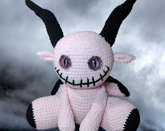 Demon crochet plushie doll-extra large, horror plush, horror gift, witchy gift, witchy things