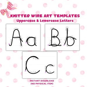 Letters voor gebreide draadkunst, draadkunstalfabet, hoofdletters en kleine letters, tricotin-patronen, icord-sjablonen, draadalfabetpatronen