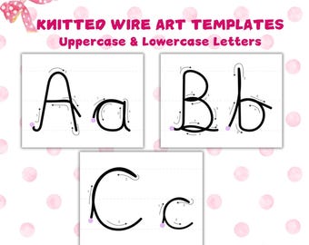 Knitted Wire Art Alphabet Templates: Uppercase & Lowercase (PDF Pattern)