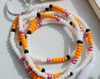 Teacher Pencil Lanyard, Seed Bead Lanyard, English Teacher Lanyard, Personalized Teacher Lanyard, Breakaway Lanyard, Teacher Appreciation