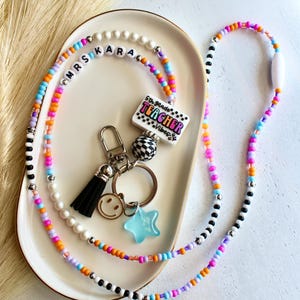 Lanière pour niveau scolaire, lanière pour enseignant du primaire, lanière rétro, porte-badge et carte d'identité, lanières robustes pour enseignant, fermoir détachable,