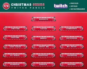 17x Twitch Panels Pack Christmas Series | Twitch panel | Stream Panel | Instant Download