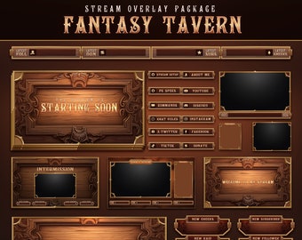 Animiertes Fantasy Tavern Overlay Twitch Package | Sofort Download / Sofort Einsatzbereit / Streamer / Streaming / Gaming