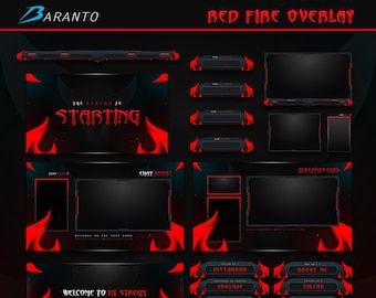 Animated Red Fire Overlay Twitch Package | Instant Download / Ready to Use / Streamer / Streaming / Gaming