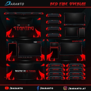 Animated Red Fire Overlay Twitch Package | Instant Download / Ready to Use / Streamer / Streaming / Gaming