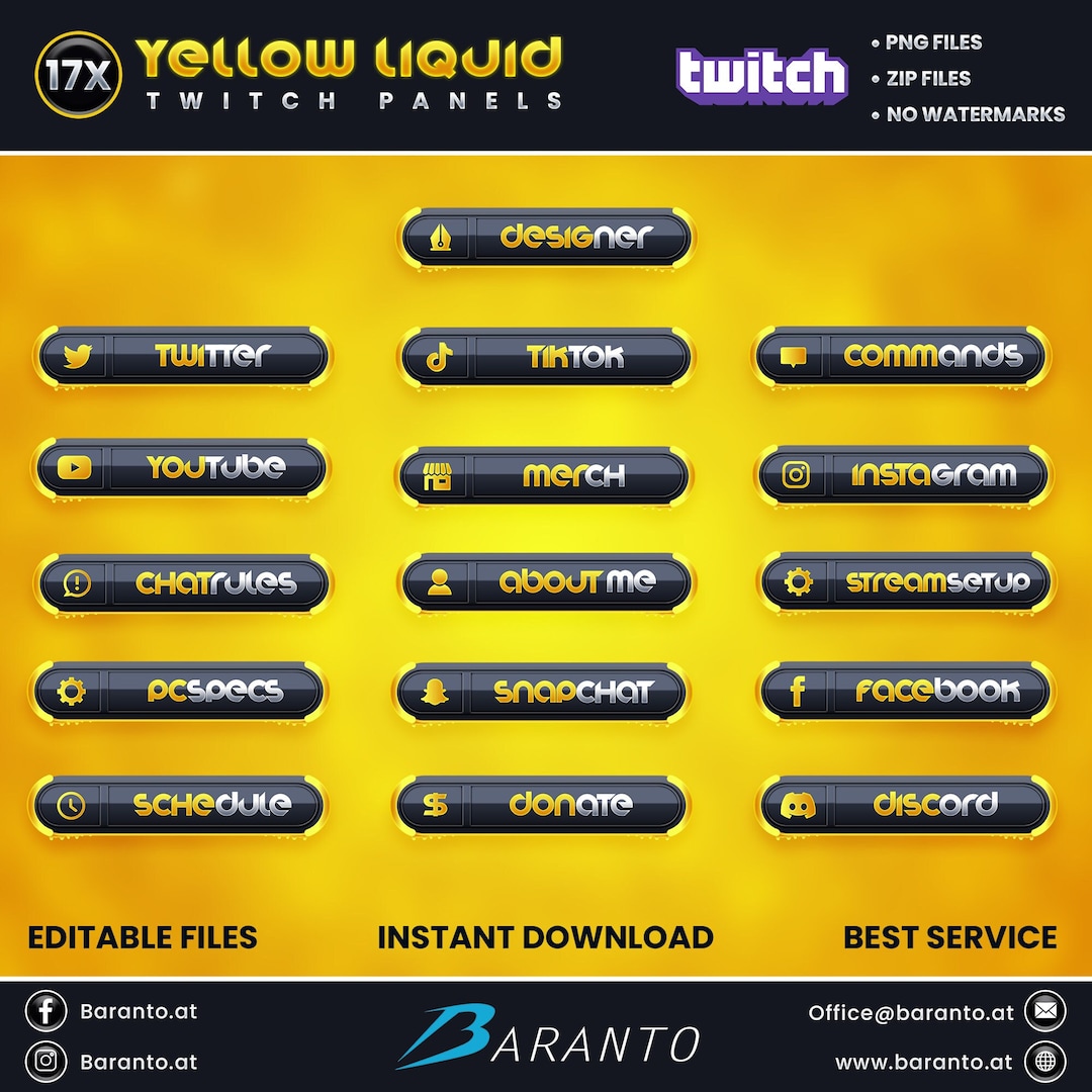 17x-twitch-panels-pack-yellow-liquid-series-instant-download-ready-to