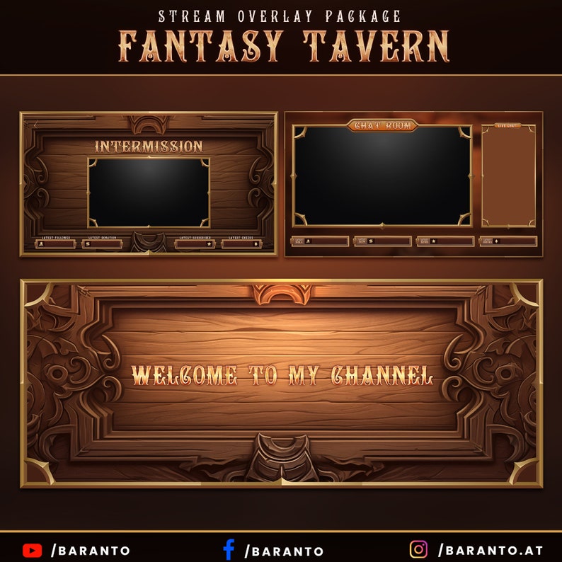 Animated Fantasy Tavern Overlay Twitch Package Instant Download / Ready to Use / Streamer / Streaming / Gaming image 4