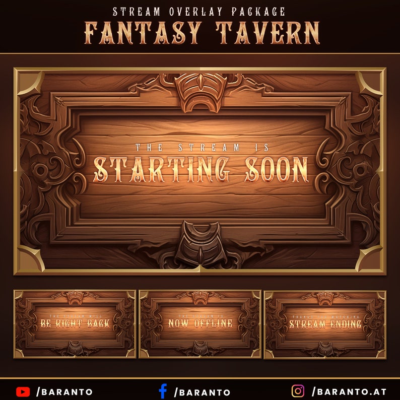 Animated Fantasy Tavern Overlay Twitch Package Instant Download / Ready to Use / Streamer / Streaming / Gaming image 2