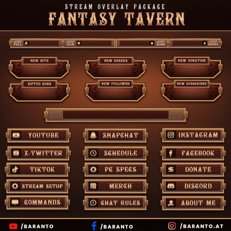 Animated Fantasy Tavern Overlay Twitch Package Instant Download / Ready to Use / Streamer / Streaming / Gaming image 5