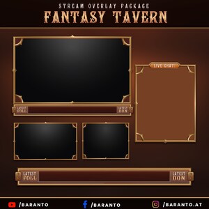 Animated Fantasy Tavern Overlay Twitch Package Instant Download / Ready to Use / Streamer / Streaming / Gaming image 3