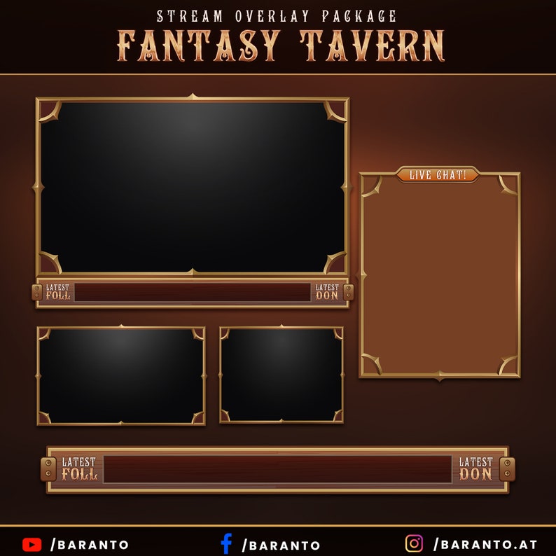 Animated Fantasy Tavern Overlay Twitch Package Instant Download / Ready to Use / Streamer / Streaming / Gaming image 3