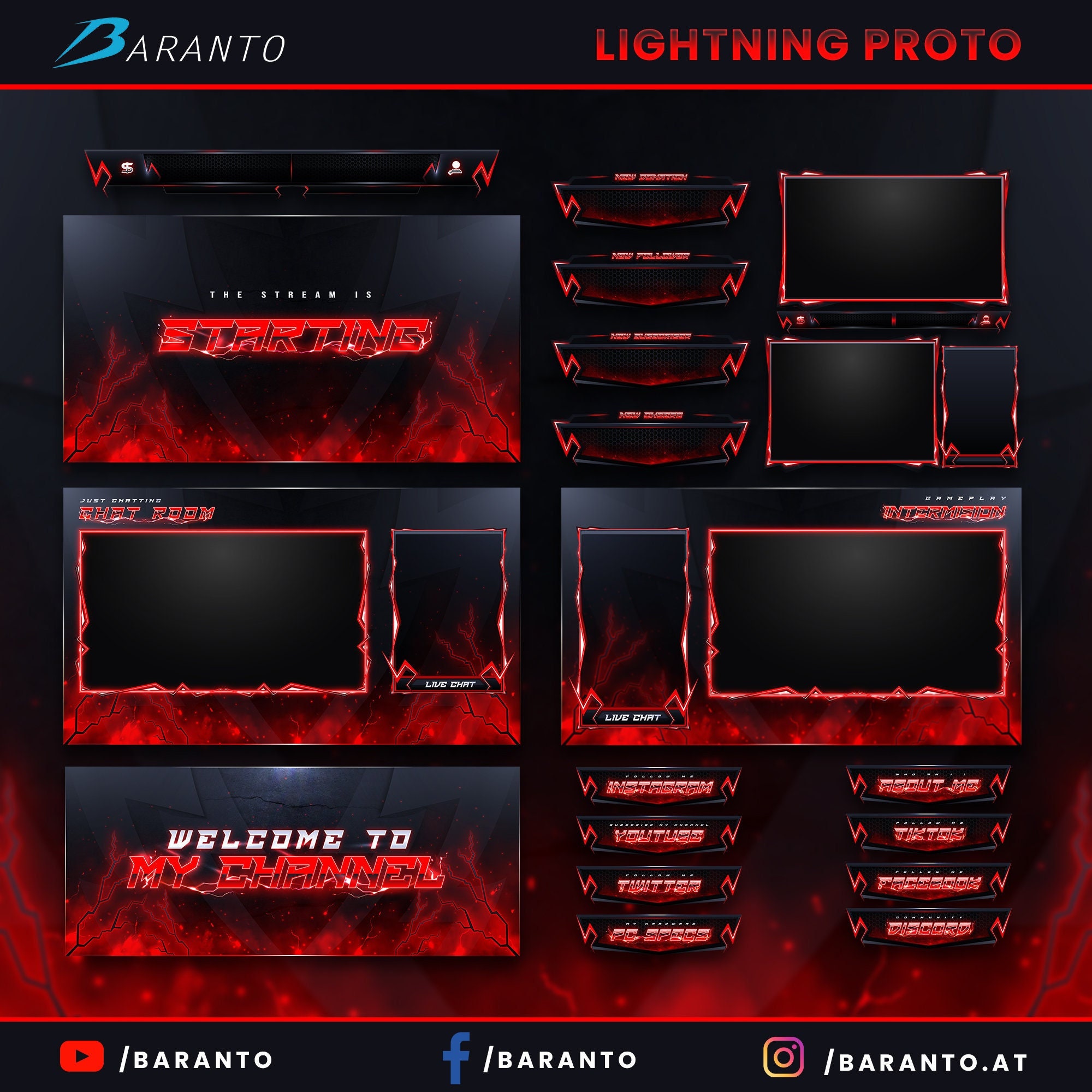 Animated Lightning Proto Overlay Twitch Package Instant Download ...