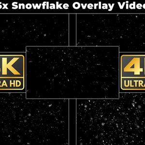 Animated 4K Stream Decoration | 5x Snow Falling Overlay Video Package | Xmas | Loop | Christmas | winter | Particles | Instant Download