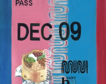 Muni Fast Pass: Burrito--Original Canvas