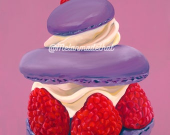 Raspberry Macaron--Original Canvas