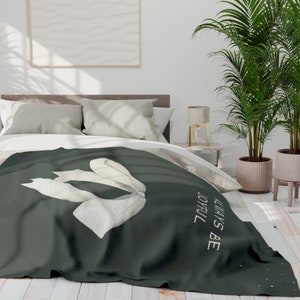 Always be joyful Green Blanket with White Ribbon Arctic Fleece Blanket Gifts for her throw in green blanket Birthday gift for teen image 8