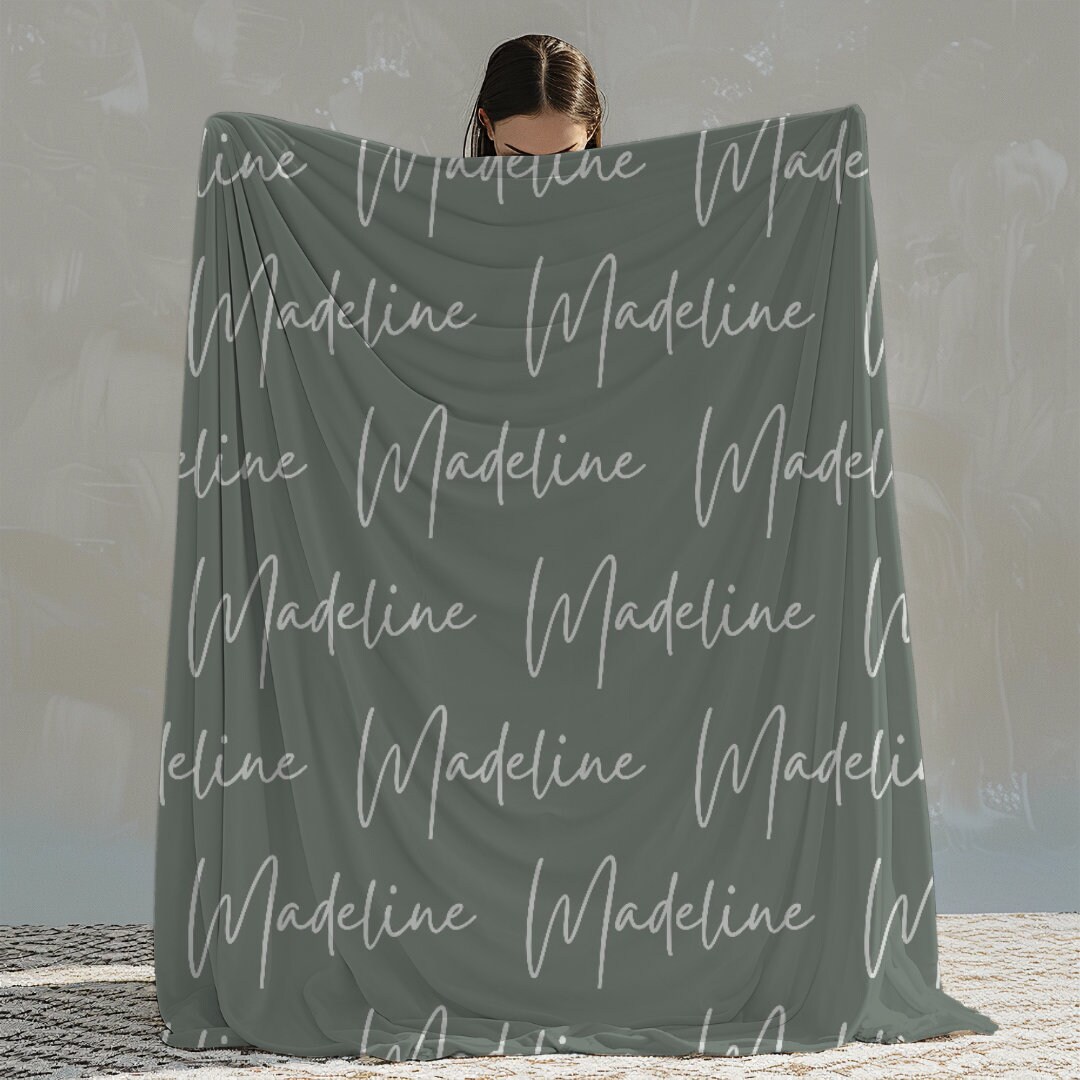 Sage Green Blanket Sage Green Throw Custom Blanket Green Nursery Name ...