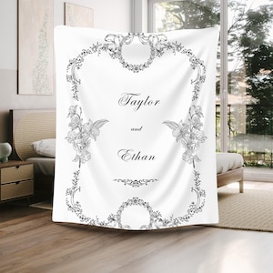 Personalized Couple throw blanket, custom gift for girlfriend, relationship gifts, wife, Anniversary gift, Present, wedding gift for couple