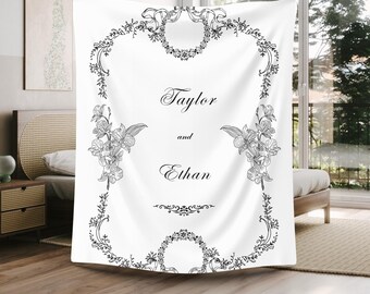 Couverture personnalisée pour couple, cadeau d'anniversaire de mariage