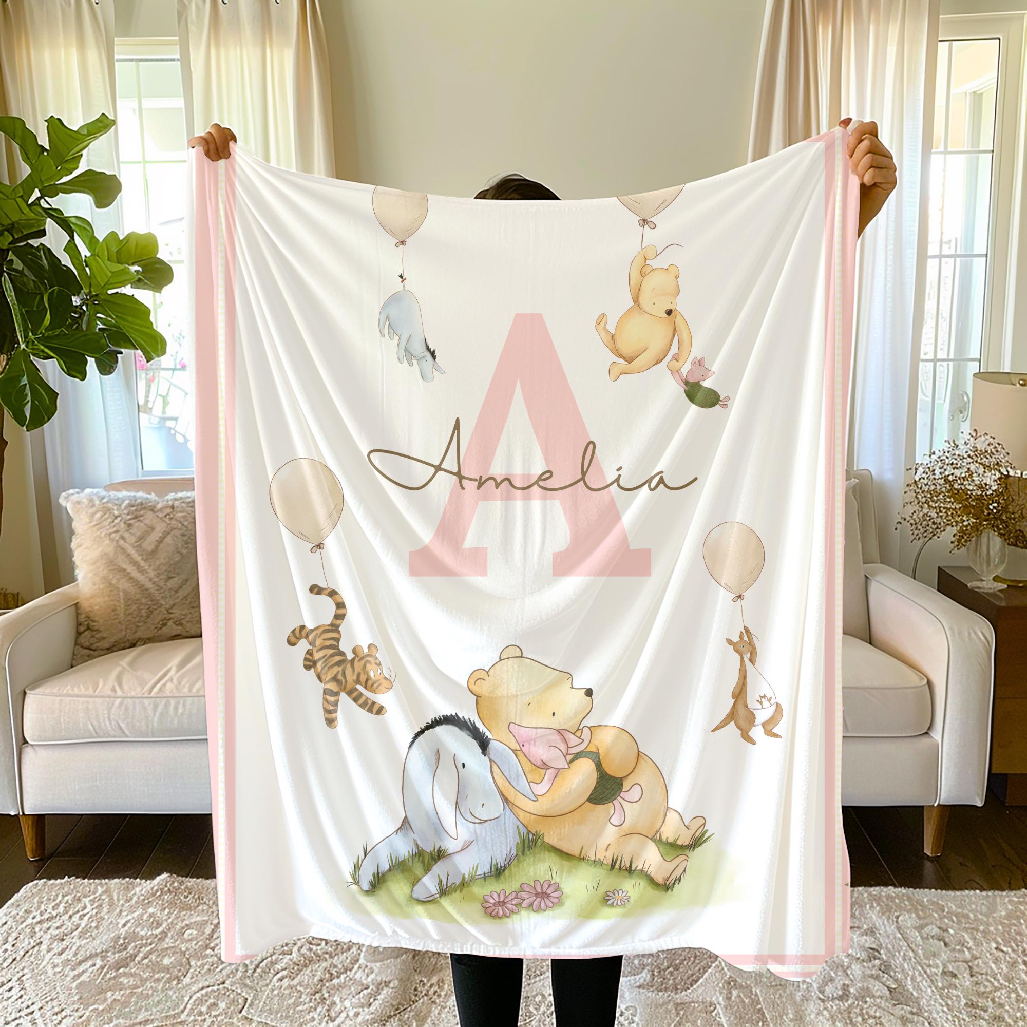 Baby Boy Winnie The Pooh Baby Month Blanket Baby Growth Blanket
