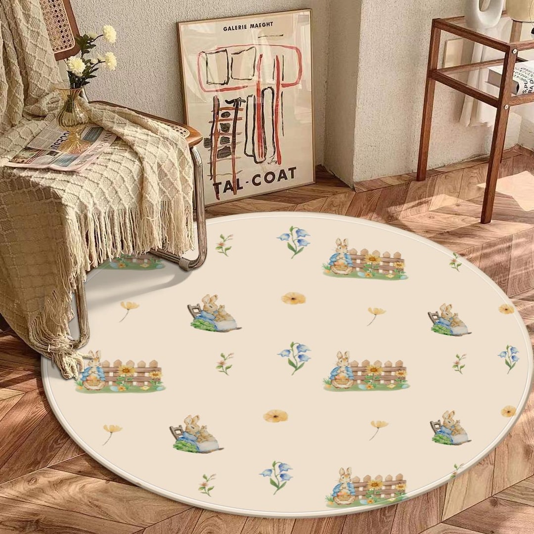 Peter Rabbit Round Rug for Nursery or Kids Playroom, Peter Rabbit Theme ...