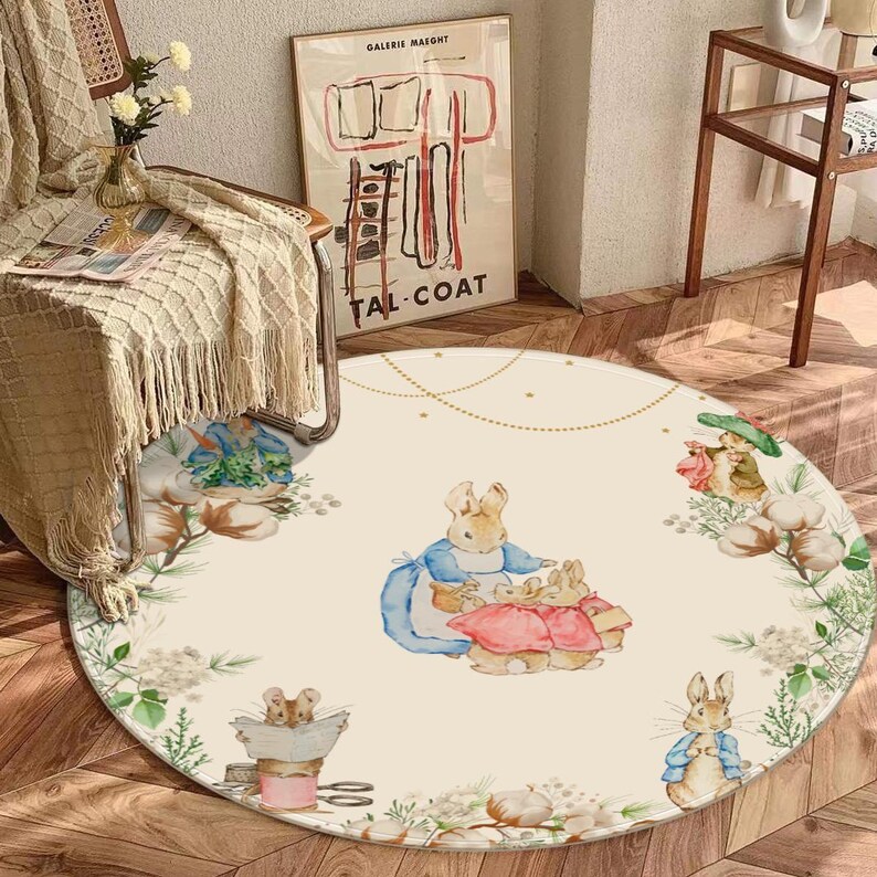 Peter Rabbit Round Rug for Nursery or Kids Playroom, Peter Rabbit Theme ...