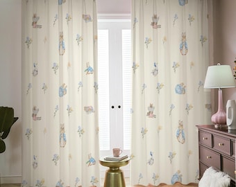 Cortinas florales de Peter Rabbit para la decoración de la habitación de un bebé o de una sala de juegos