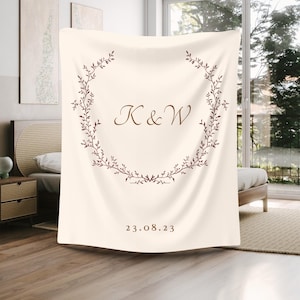 Personalized Couple Throw Blanket – Custom Gift for Girlfriend, Wife, Anniversary, Wedding Gift for Couples, Romantic Relationship Present