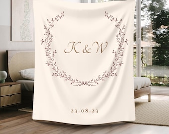 Gepersonaliseerde deken voor koppels – gepersonaliseerd huwelijkscadeau, jubileumcadeau voor vrouw, echtgenoot of vriendin