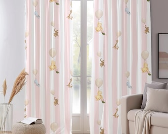 Winnie the Pooh Blackout Curtains – Classic Nursery Window Panels, Kids Bedroom Decor