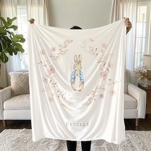Manta de Peter Rabbit, manta para habitación de niña, decoración para habitación de niña, regalos para niña, regalos para recién nacida, decoración para habitación de niño, regalo para un hito