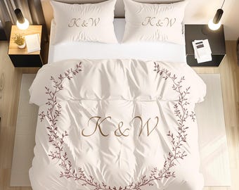Personalized Duvet Cover Set - Custom Bedding, Unique Housewarming Gift, Custom Name Quilt, Lovers Bedding, Anniversary Present, Couple gift