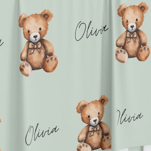 Teddy Bear Swaddle Blanket Personalized Baby Name Blanket Cute Animal Blankets Soft Blankets Custom Name Blanket Unique Baby Gift image 4