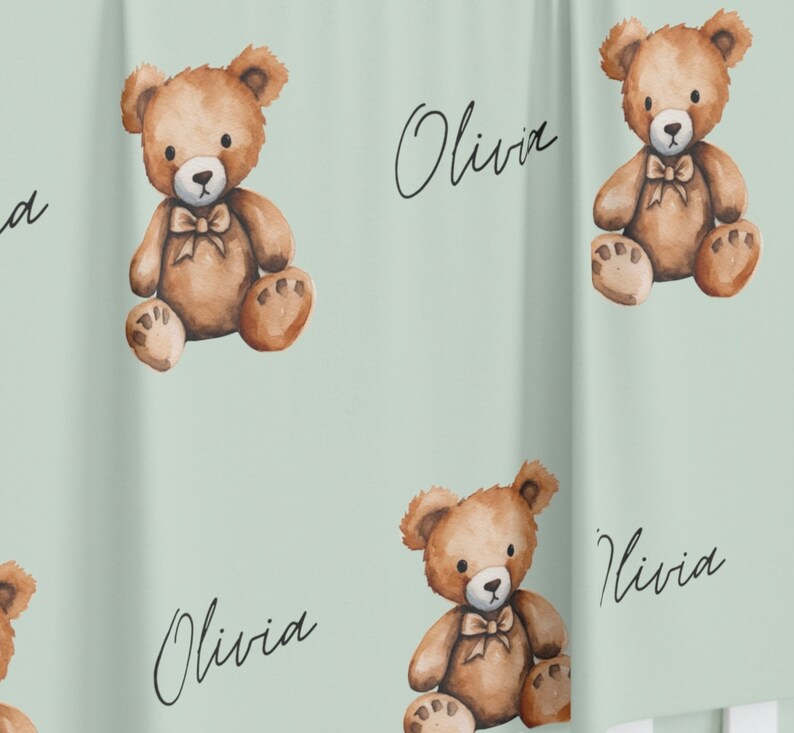 Teddy Bear Swaddle Blanket Personalized Baby Name Blanket Cute Animal Blankets Soft Blankets Custom Name Blanket Unique Baby Gift image 4