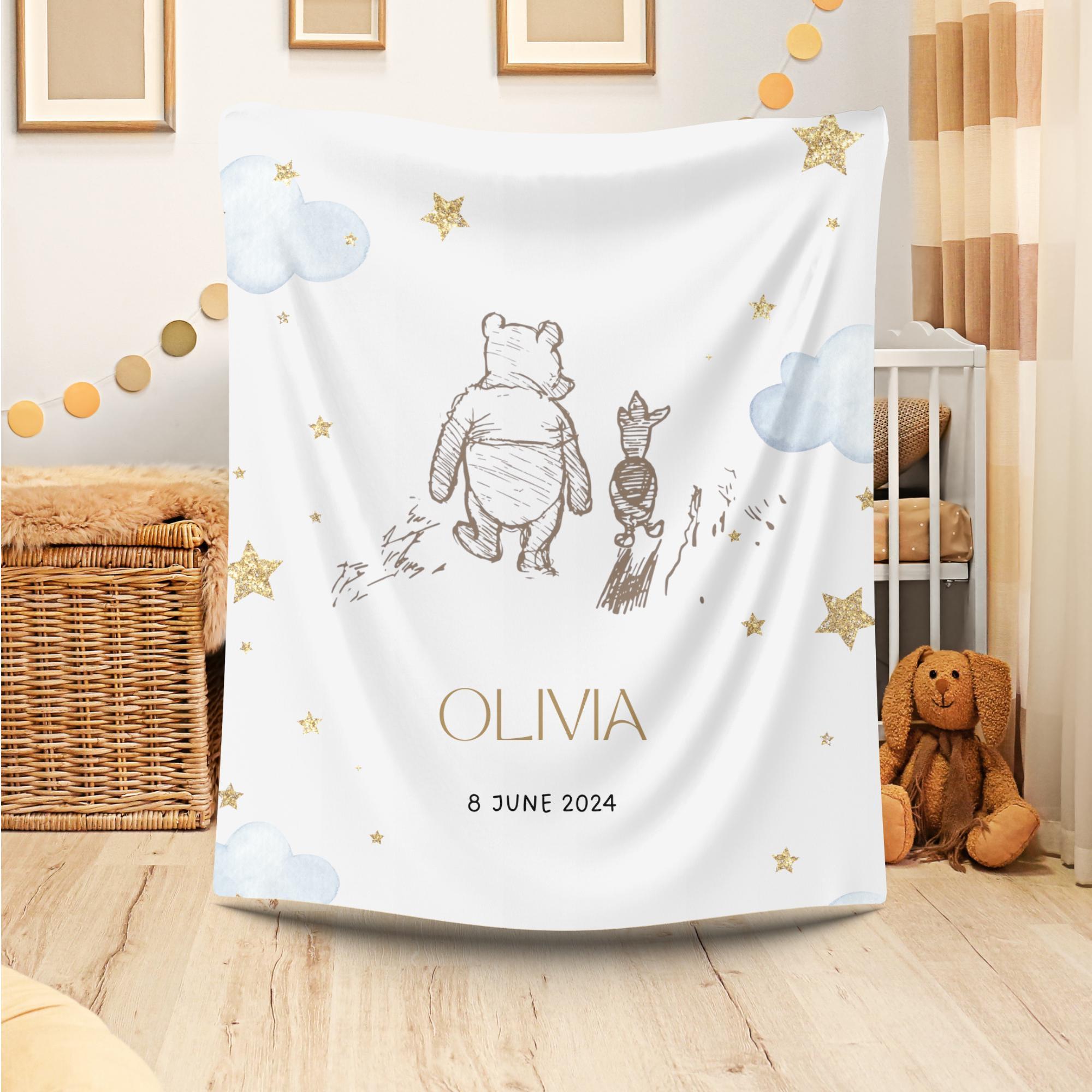 Personalized Name Blanket For Baby - Custom Nursery Blanket 40x30 Inches